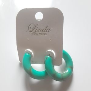 Linda Turquoise Hoop Earrings